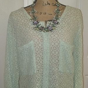 Victoria Beckham Ornate Lace Shirt Dress